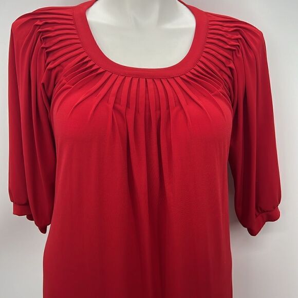 Rabbit Rabbit Rabbit red vintage pintuck dress size 12 - Picture 2 of 5